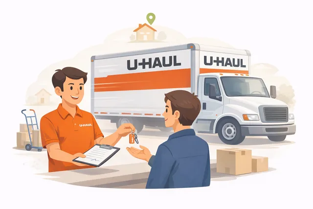 U-Haul truck rental pickup with staff assistance and moving supplies in Delta, BC.
